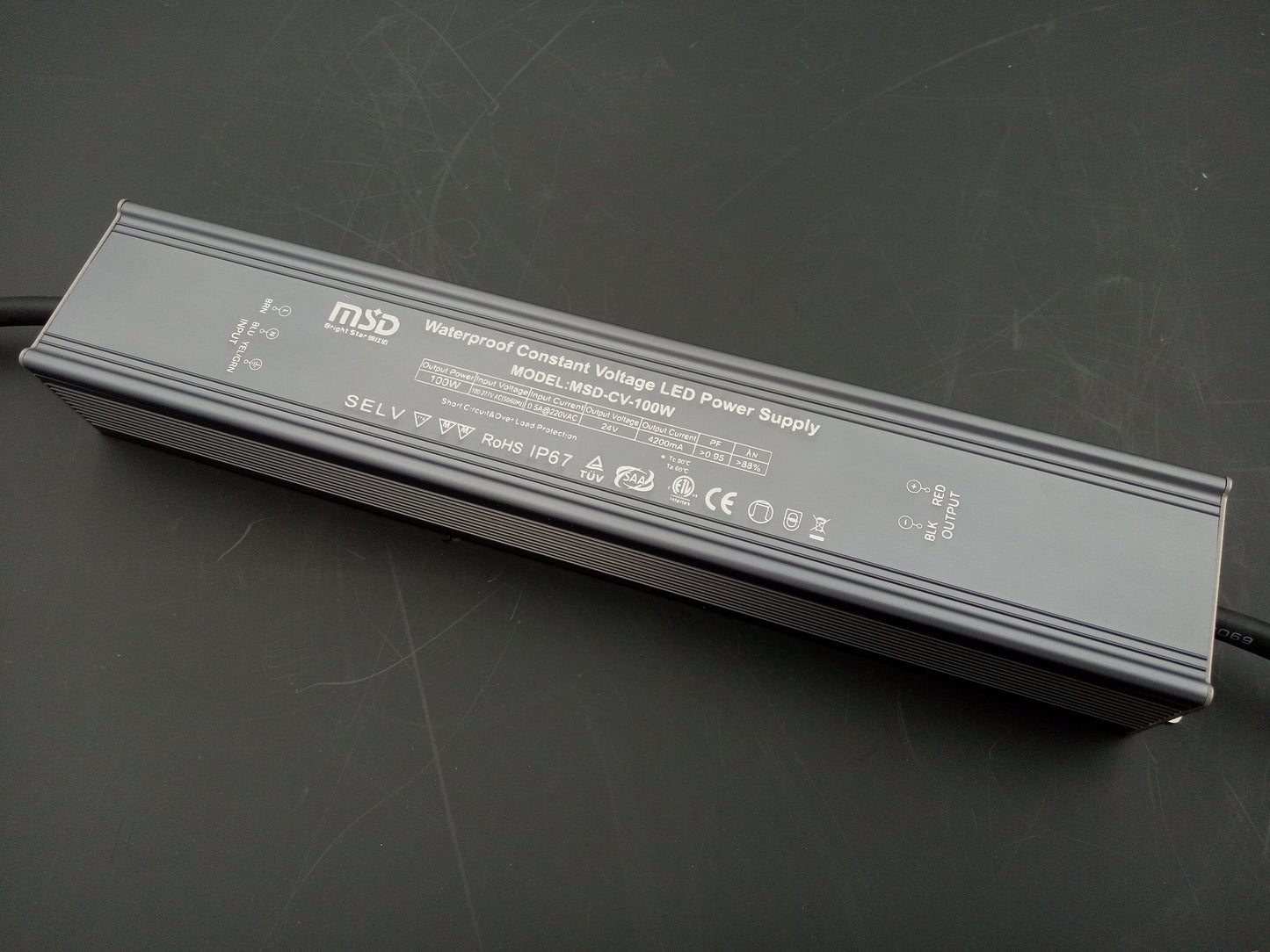 Power supply, 24VDC, 100W, IP67, flicker free, Non dimming, Constant Voltage driver