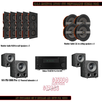 Monitor Audio SVS Onkyo 5.4.4 Performance home cinema Pack