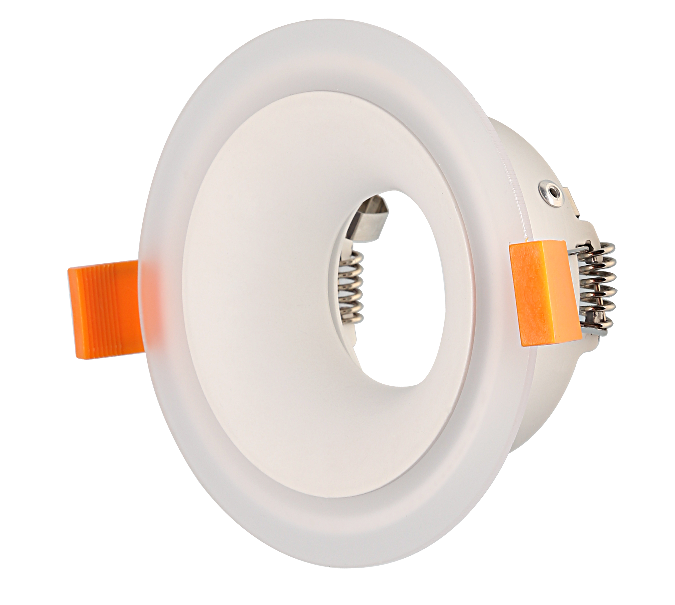 RF12 White- Round fixed IP20 surface mount trim with perspex halo ring for X Series COB Modules