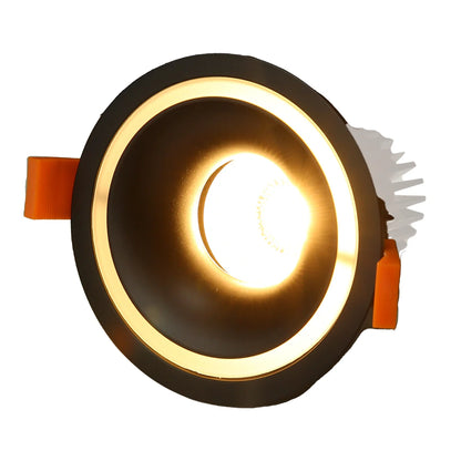 RF6 Black-Round fixed IP20 surface mount trim with halo ring for X Series COB Modules