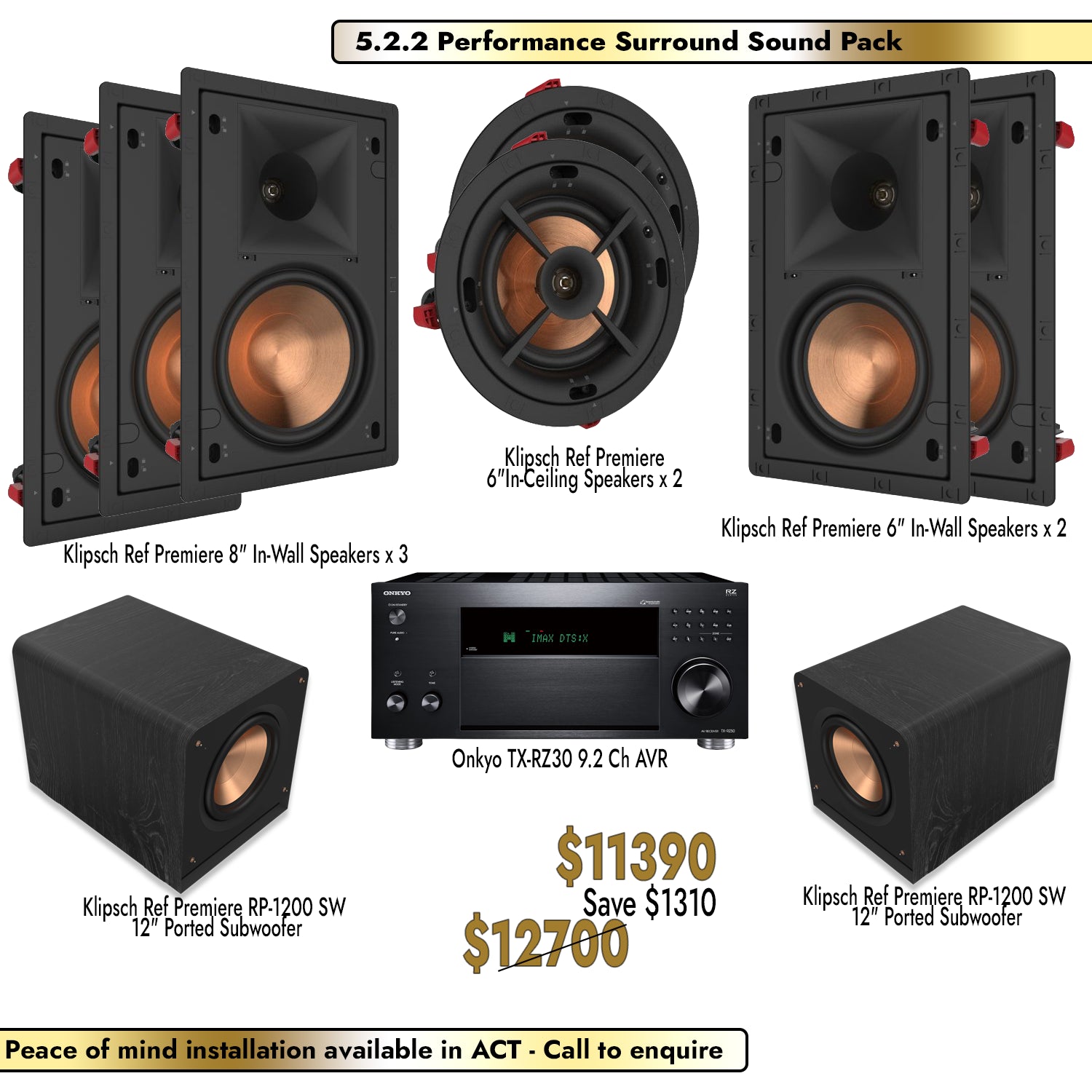 Klipsch Onkyo 5.2.2 Performance Surround Sound Pack