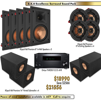 Klipsch Onkyo 5.4.4 Excellence Surround Sound Pack