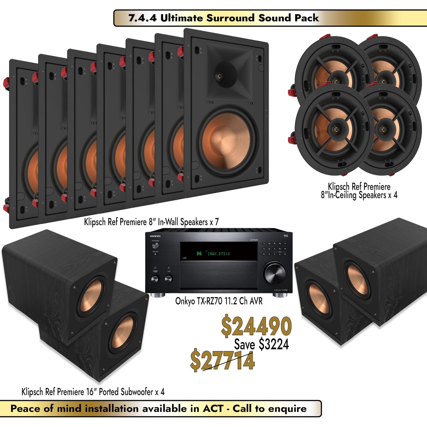 Klipsch Onkyo 7.4.4 Ultimate Surround Sound Pack