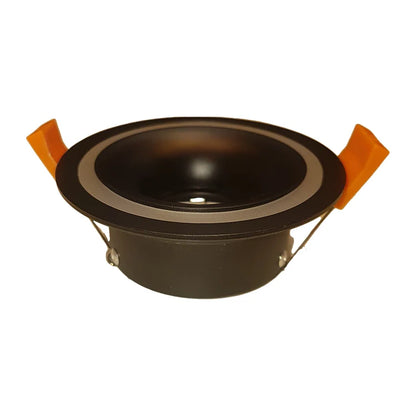 RF6 Black-Round fixed IP20 surface mount trim with halo ring for X Series COB Modules