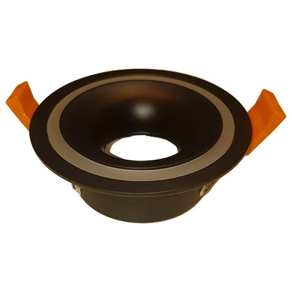 RF6 Black-Round fixed IP20 surface mount trim with halo ring for X Series COB Modules