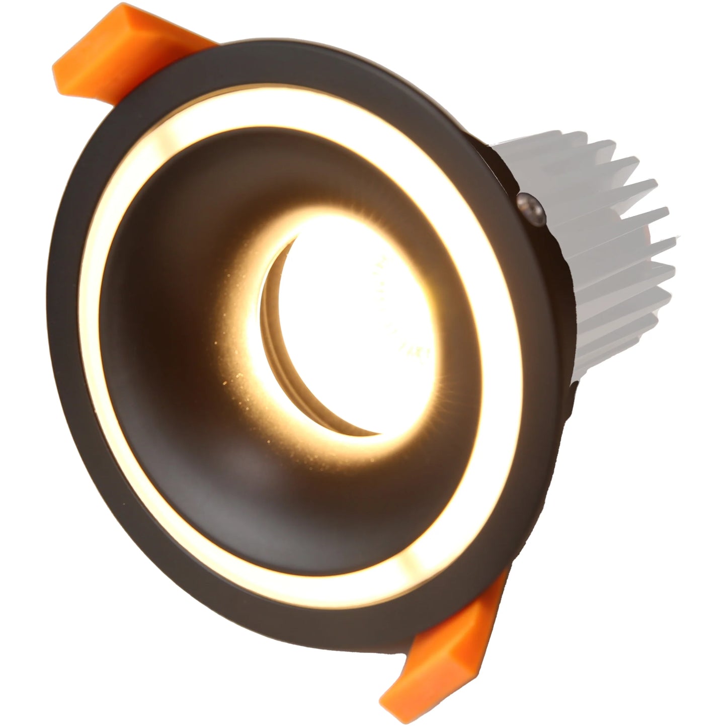 RF6 Black-Round fixed IP20 surface mount trim with halo ring for X Series COB Modules