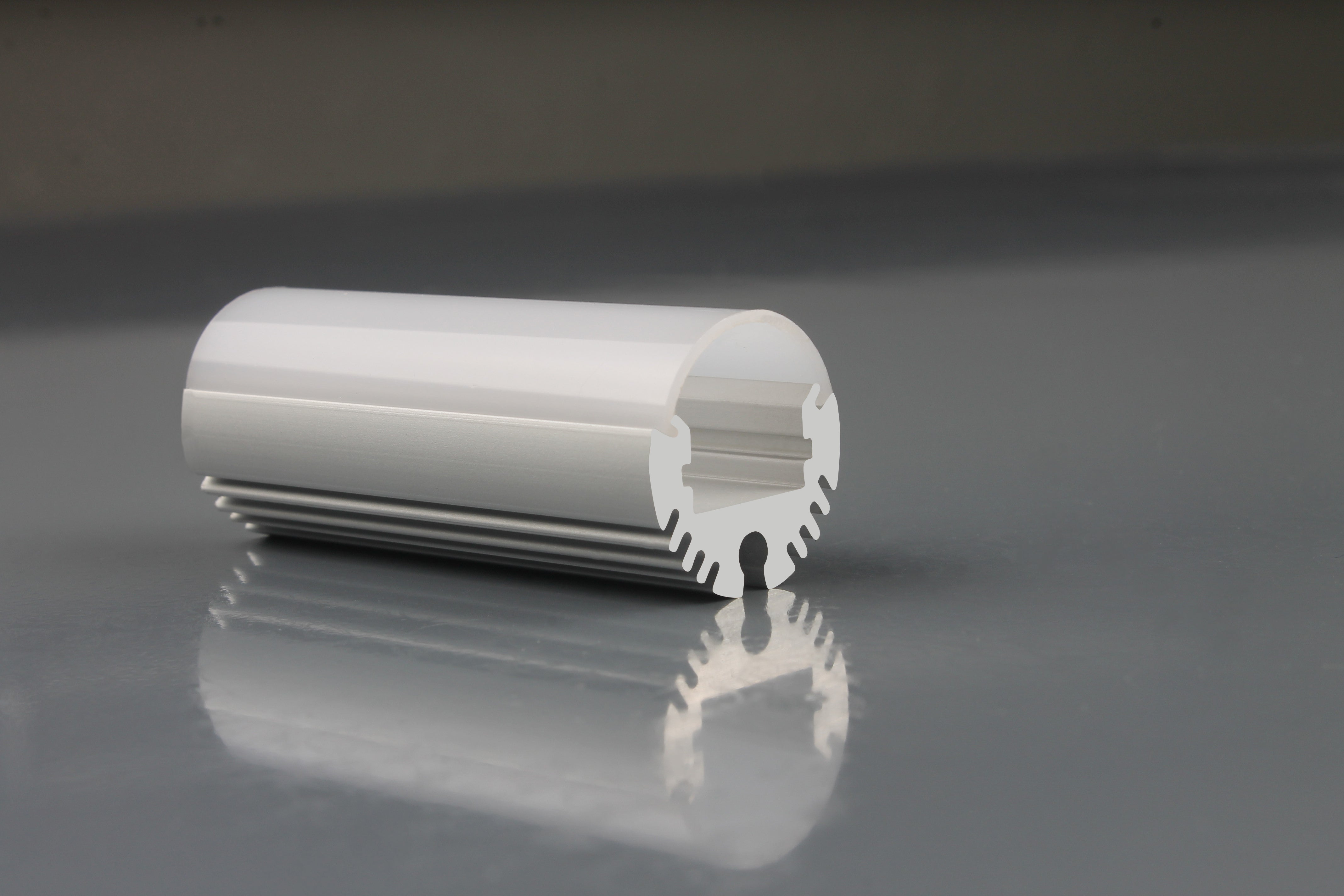 AL-KD21 Surface mounting, Aluminium extrusion, profile, channel for strip light with opal diffuser, 21x21x2500mmmm