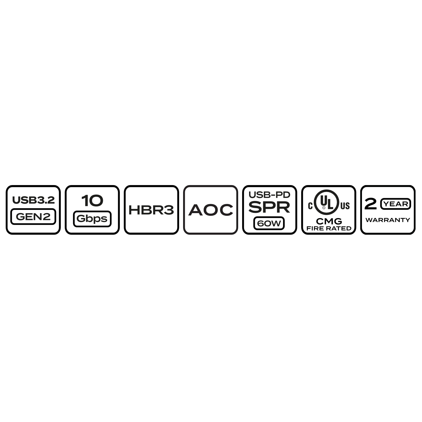 PRO 10Gbps 60W Active Optical USB-C Cable - Various Lengths