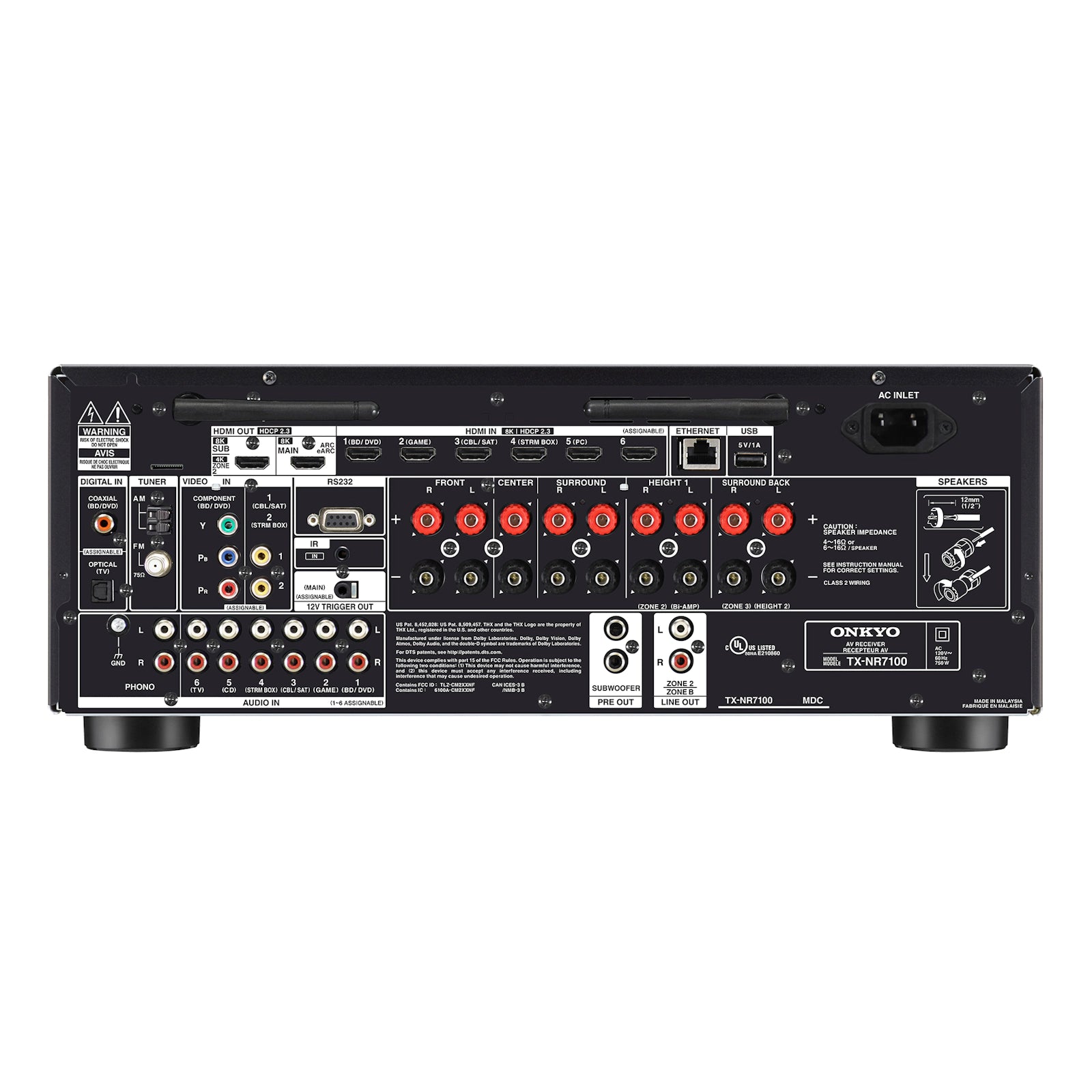 Onkyo TX-NR7100 9.2 Ch THX Certified 8K AV Receiver