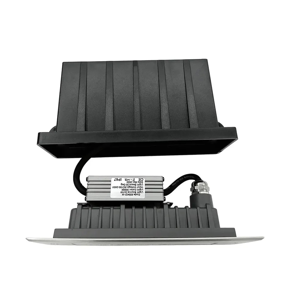 3 x 2 Watt, IP67, 24V, Warm White, Inground, Pathway Light, Stainless Steel, Recess Mount, Clear Diffuser