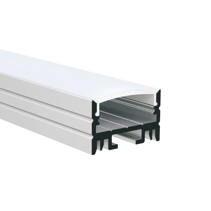 Surface mounting, Pendant mounting, Aluminium extrusion, profile, channel for strip light with opal diffuser, 23x16x3000mm