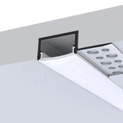 Embedded mounting Aluminium extrusion, profile, channel for strip light with opal diffuser, 62X14x3000mm