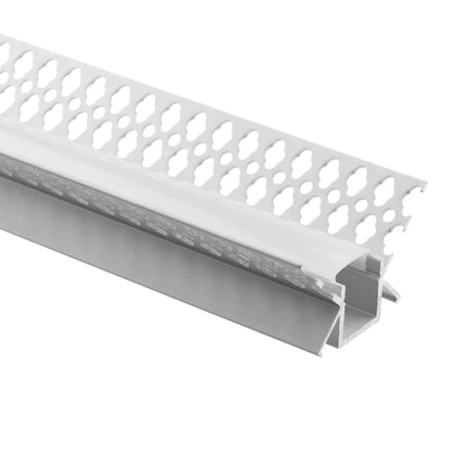 Embedded mounting Aluminium extrusion, profile, channel for strip light with opal diffuser, 46X26x3000mm