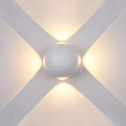 Wall Light, Up and down Light, 240VAC, 4x1W, IP54, 2700K, Sand white